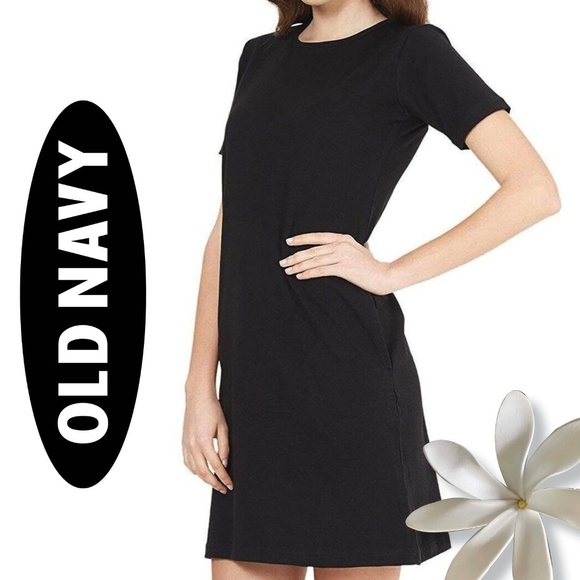 🌸3/$25 OLD NAVY Black shift mini dress | Large Petite - Picture 1 of 13